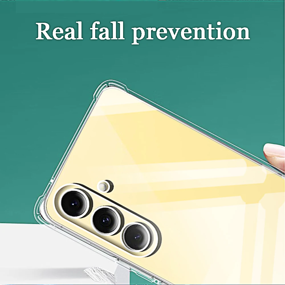 Transparent Phone Case for Samsung Galaxy S24 FE Shell Protective Camera Back Clera Back Covers Phonecase S24FE Samsungs24 Fe