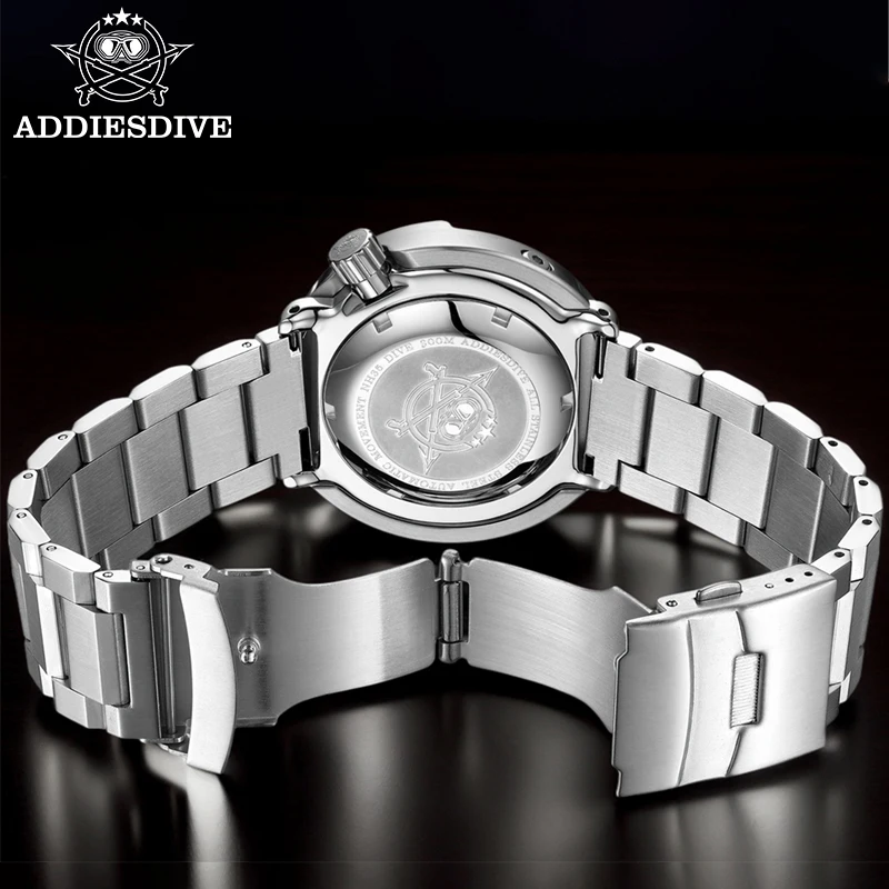 Addiesdive ad2098 relógio masculino mergulhador cristal de safira bgw9 luminoso nh35a relógio mecânico automático 30bar à prova dwaterproof água reloj hombre