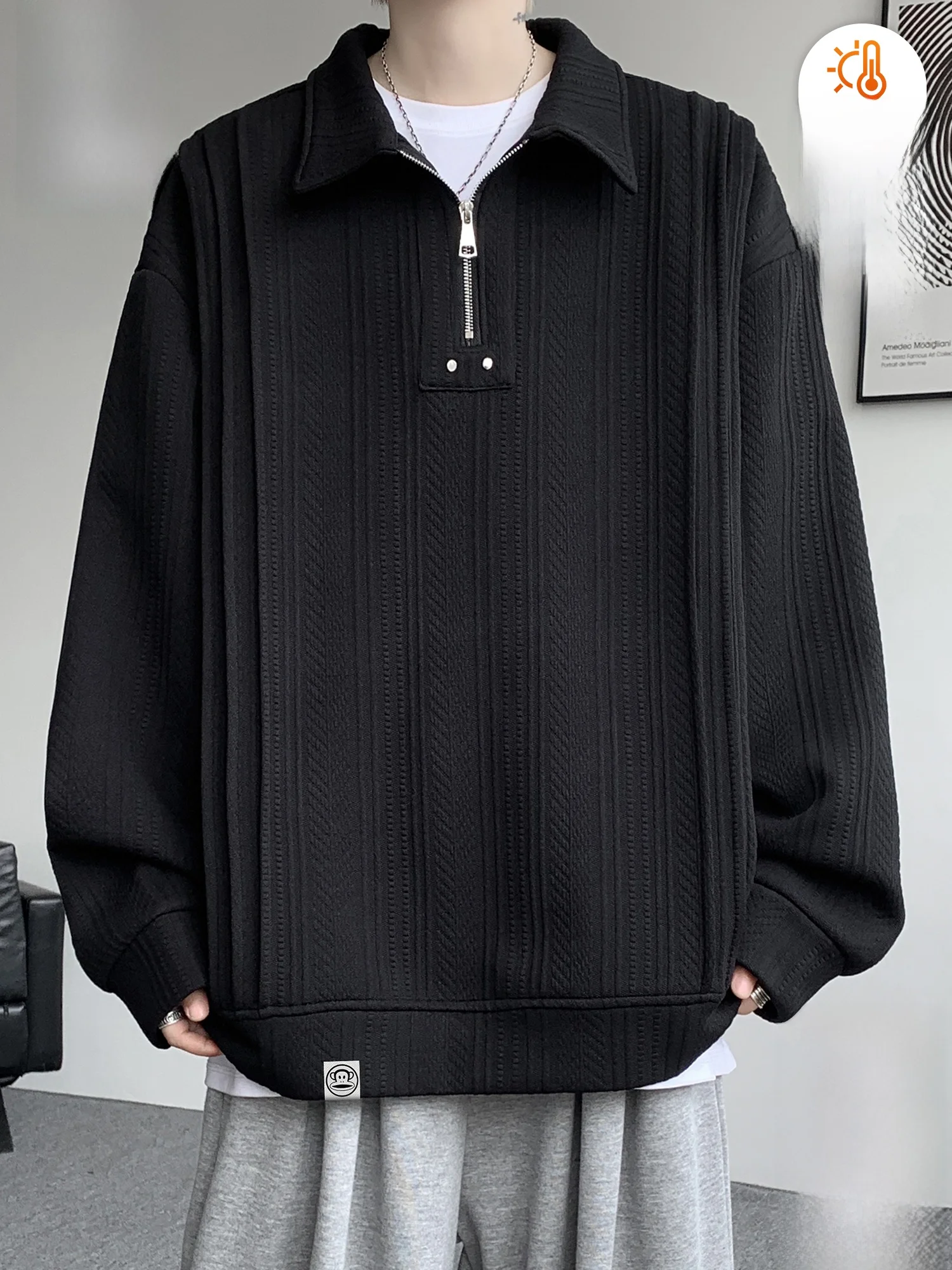 

PaulFrank Thiened Fce Long Sve Hoodie Men Winter New Loose Fit Pullover Zipper Design Comfortable Polyester Casual St...