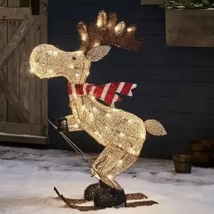 Deer Shaped LED Outdoor Yard Decorations For Christmas Snowy Decor Retirement Cake Toppers Basketball Party Theme