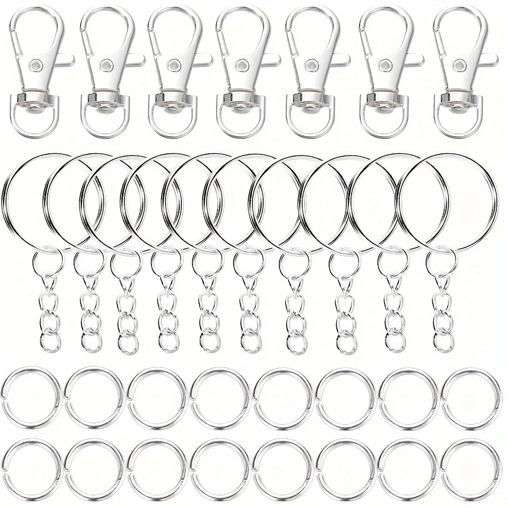 70pcs Goden /Silver Dog Clasp Key Ring Hanging Ring Set Jewelry Making Suitable Metal Clasps for Crafting DIY Handicrafts Gifts - view 6