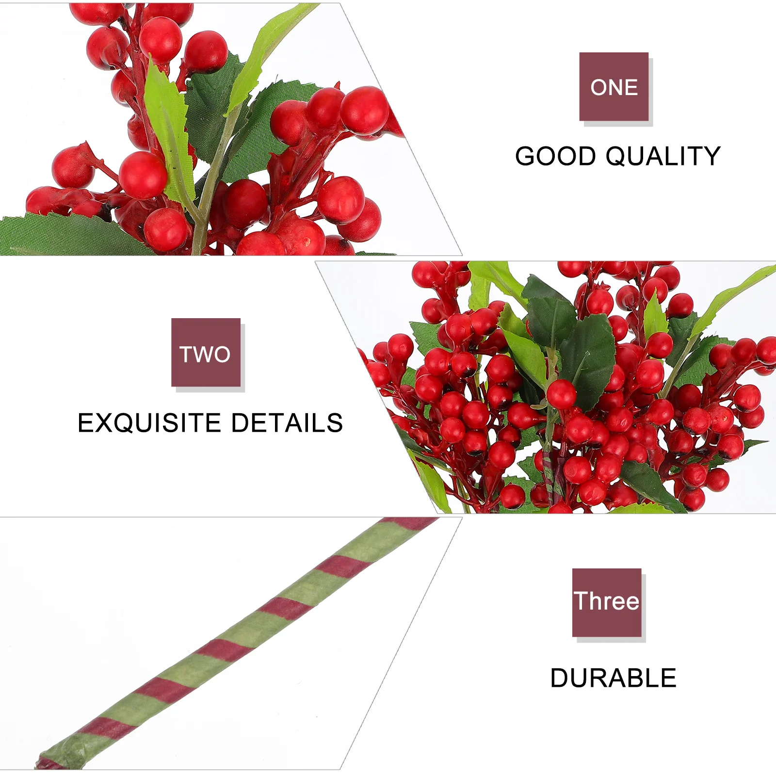 

3 pcs Artificial Christmas Berry Decor With Pine Cones Simulation Branched Berries For Holiday Wedding Home Festival Party