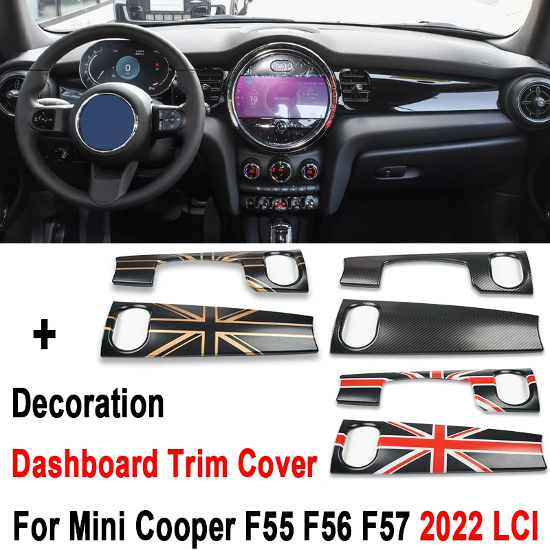 Cubierta de plástico de Material PC para Mini Cooper F55 F56 F57 2022 LCI, embellecedor de salpicadero de Color clásico, accesorios para automóviles