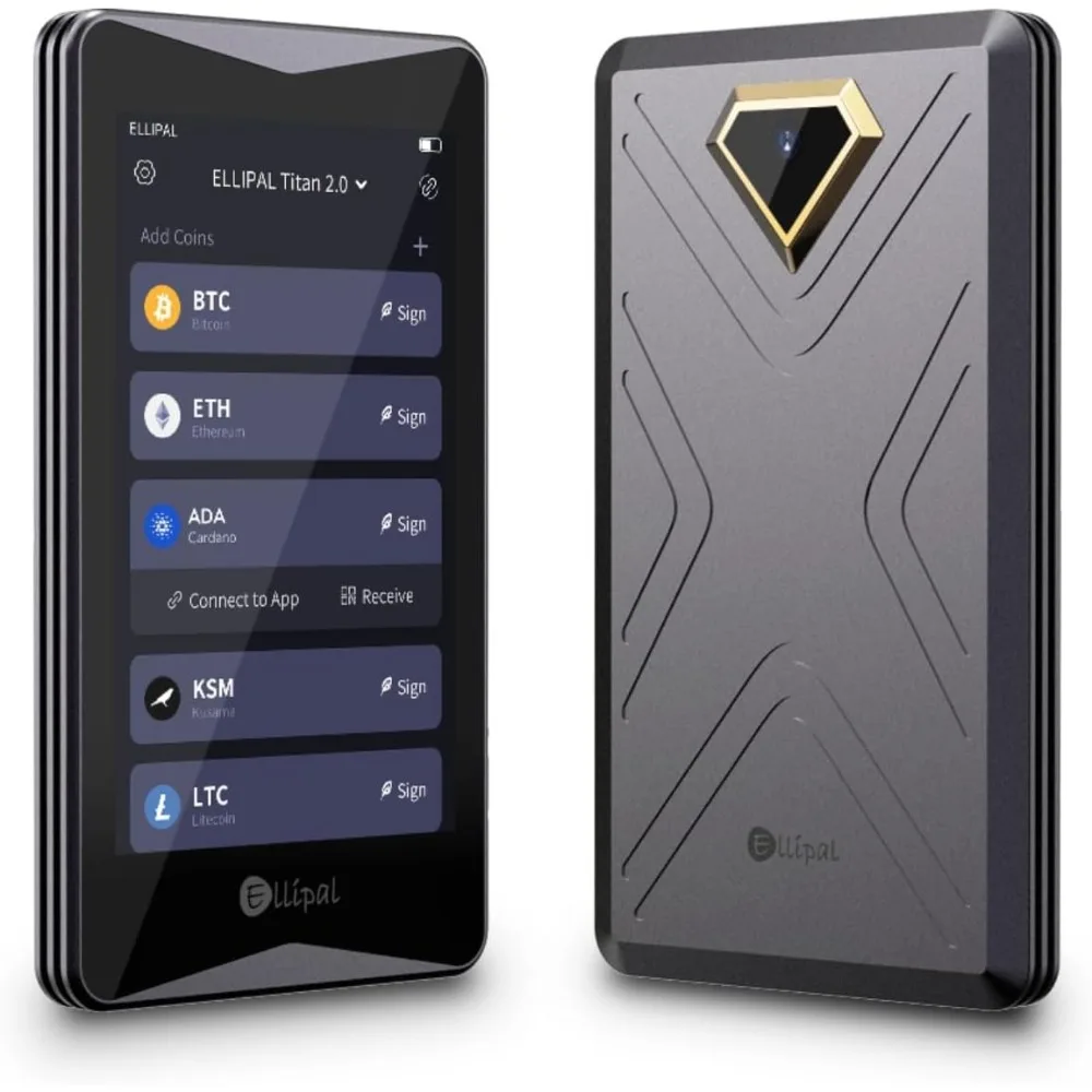 Titan 2.0 クリプトコールドウォレット、100% オフライン、エアギャップセキュアウォレット、10,000種類以上のコイン、トークン、NFTに対応