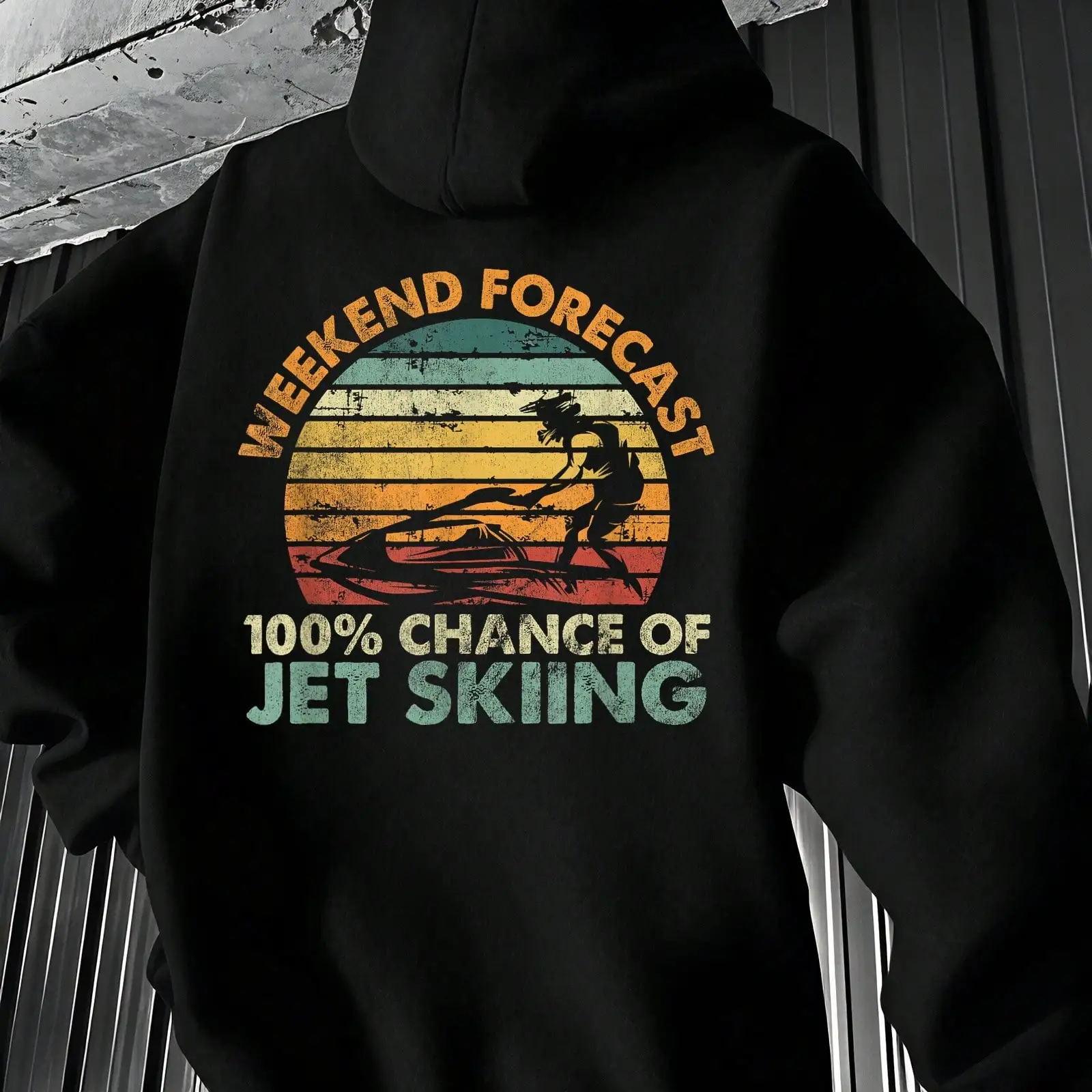 1pc Jet Ski Funny Weekend Forecast Jetski Men's Funny Men's Hoodies Men's Retro Athletic Sweatshirt Men's Party Wear