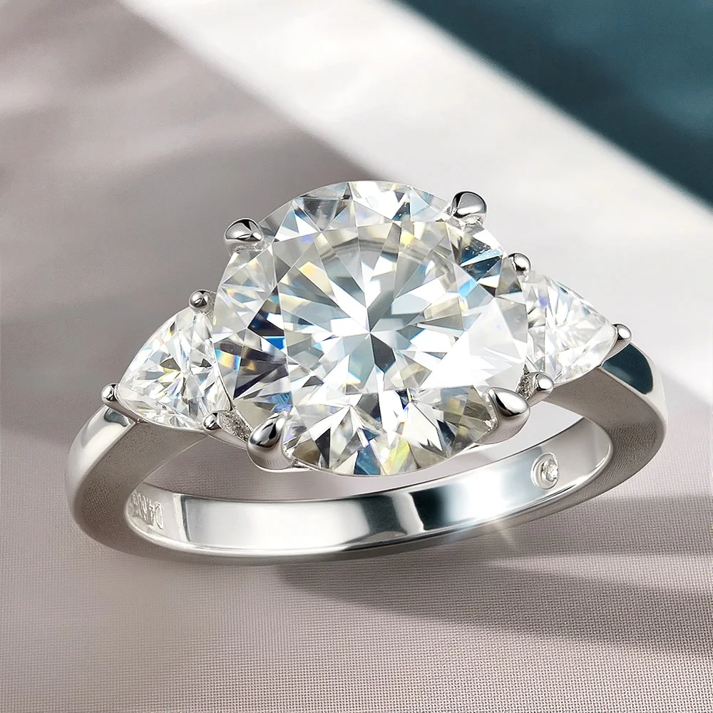 OEVAS 100% 925 Sterling Silver 4cttw D Color Moissanite Rings For Women Diamond Engagement Wedding Band Fine Jewelry Gifts view 2