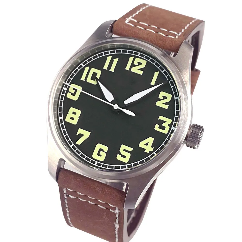 Automatische Pilotenuhr für Herren, 39 mm, Miyota8215, 20 bar, wasserdicht, mechanisch, Retro-Fliegeruhren, Saphirglas, 316L-Stahl – Detail 13