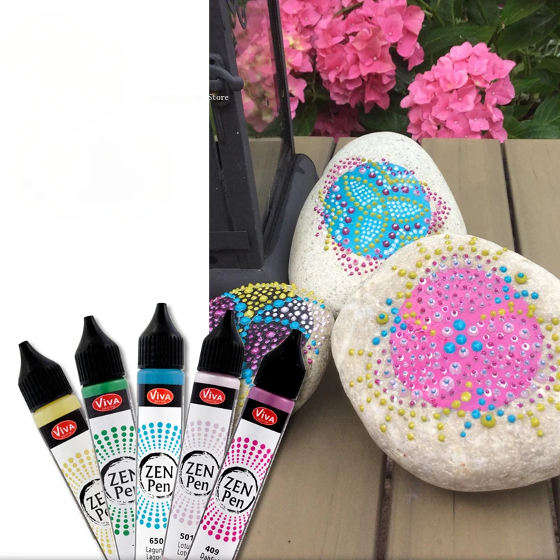 28ml/Bottle German Viva Pearl Pen 3D Three-dimensional Hand-painted Hand Paint Stone Fabric Art Textile DIY Zen Winding Pen