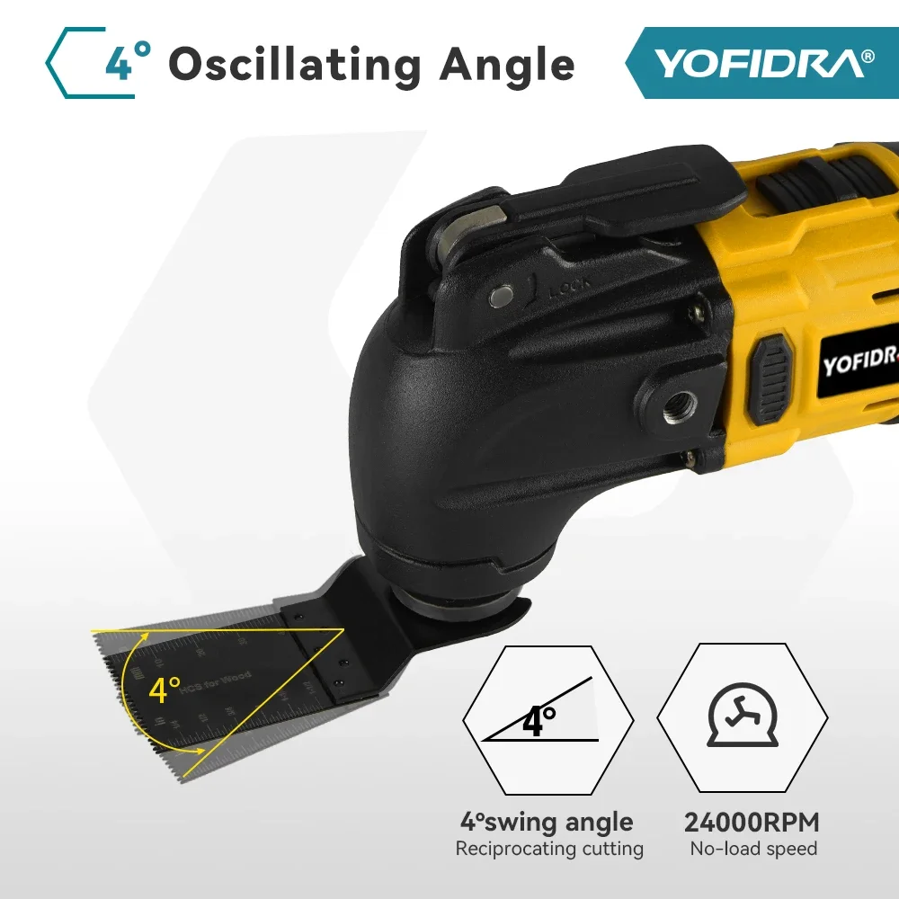 Yofidra Brushless Oscillating Multi-Tool Cordless Variable Trimming Shovel Woodworking Home DIY Tool For Makita 18V Battery