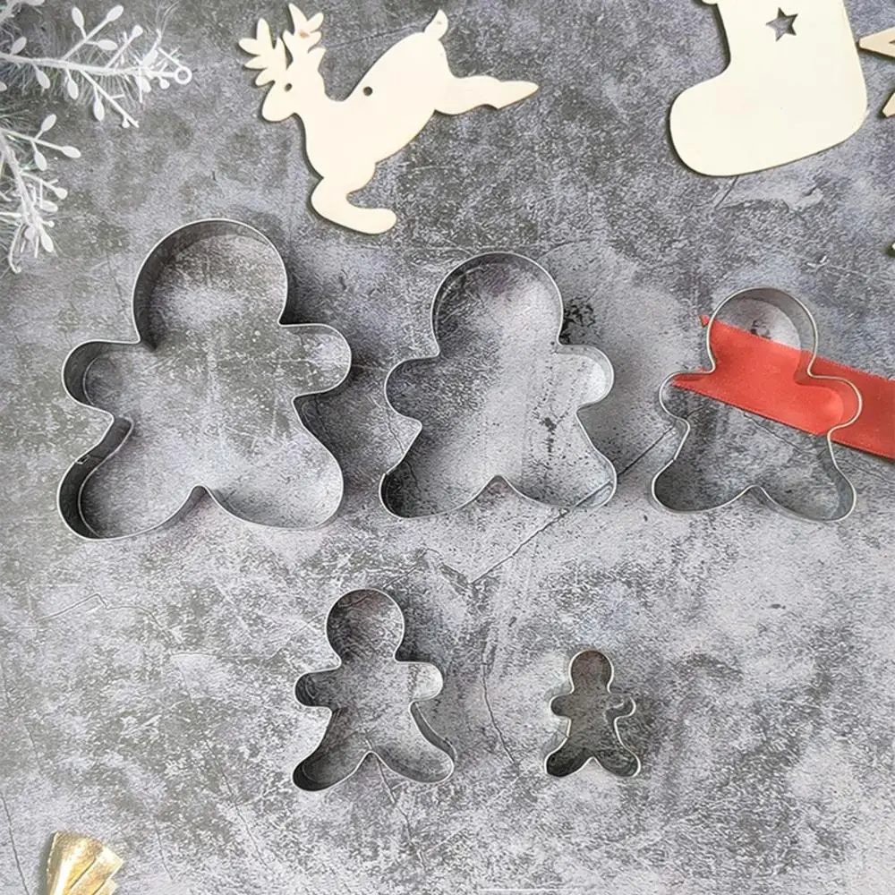 Kitchen 5Pcs Stainless Steel DIY Snowflake Xmas Christmas Decor Baking Tools Cookie Cutters Set Biscuit Mold view 3