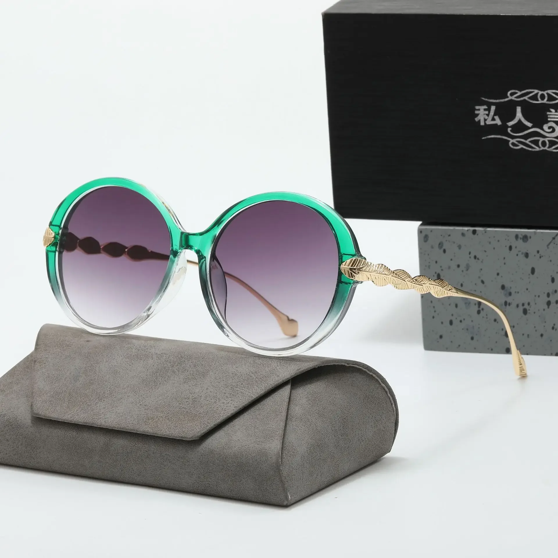 Vaka خمر إطار دائري النظارات الشمسية التدرج العصرية أزياء النساء الإناث النظارات الفاخرة العلامة التجارية مصمم ظلال للسيدات