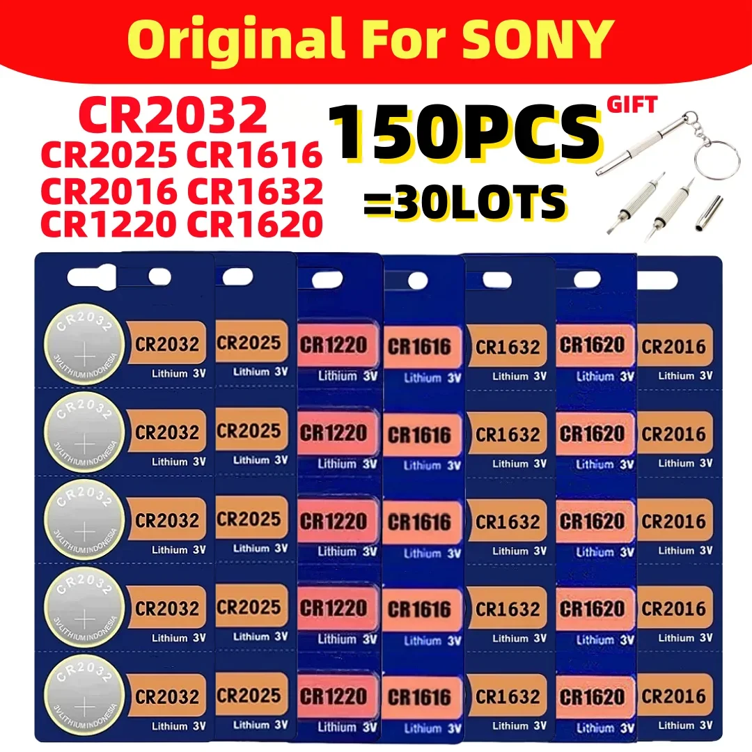 

150Pcs For SONY CR2032 battery CR2025 CR2016 CR 2032 CR 2025 CR 2016 3V Watch Motherboard Batteria for Car Remote Control