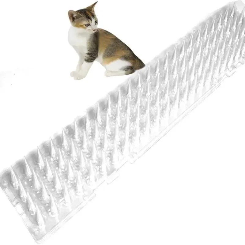 1pc Plastic Anti-Bird Spikes Repeller, Transparent Pigeon Cat Squirrel Deterrent for Garden Fence Control