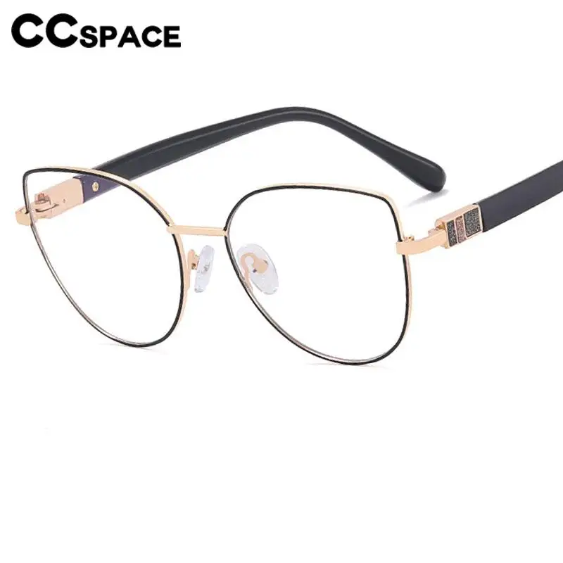 R57561 Fashion Metal Blue Light Blocking Glasses Frame Ladies Comfortable Spring Hinge Opticalpresbyopia Eyeglasses