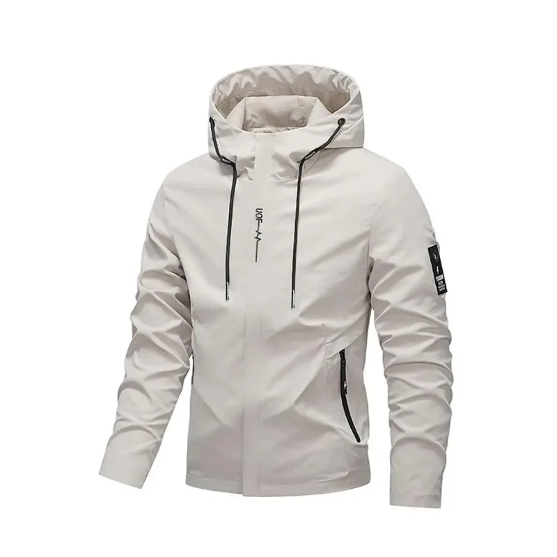 Men's spring-autumn waterproof and windproof jacket, suitable for hiking, camping and outdoor sports clothing.