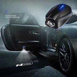 2pcs USB Rechargeable N Line Logo Car Door HD LED Lamps Projector Courtesy Welcome Lights For Hyundai N Line Sonata Accent