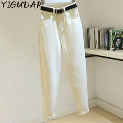 2023 Vintage Straight High Waist Jeans Women Boyfriend Mom Street Denim Jeans with Belt Loose Jeans Mujer Retro y2k jeans