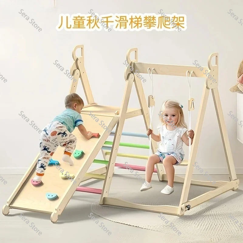 For Climbing Frame with Swing Slide Indoor Home Playground Foldable Slide Climbing Frame Accessories