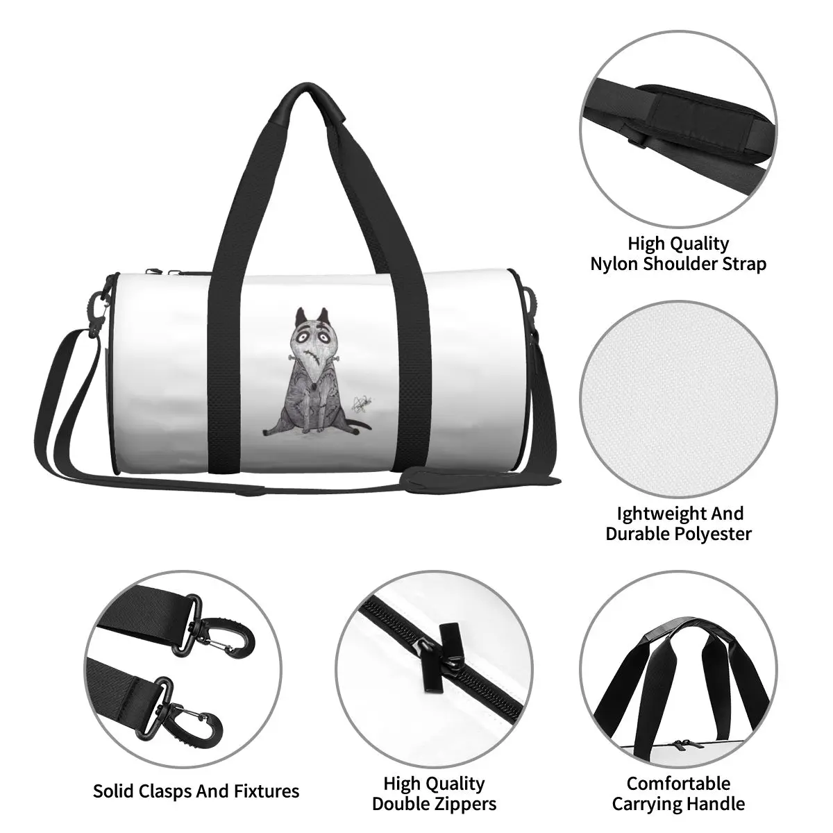 Sparky Dog Frankenweenie Large Duffle Gym Bag Waterproof Duffle Travel Bags Handbags Fitness bag