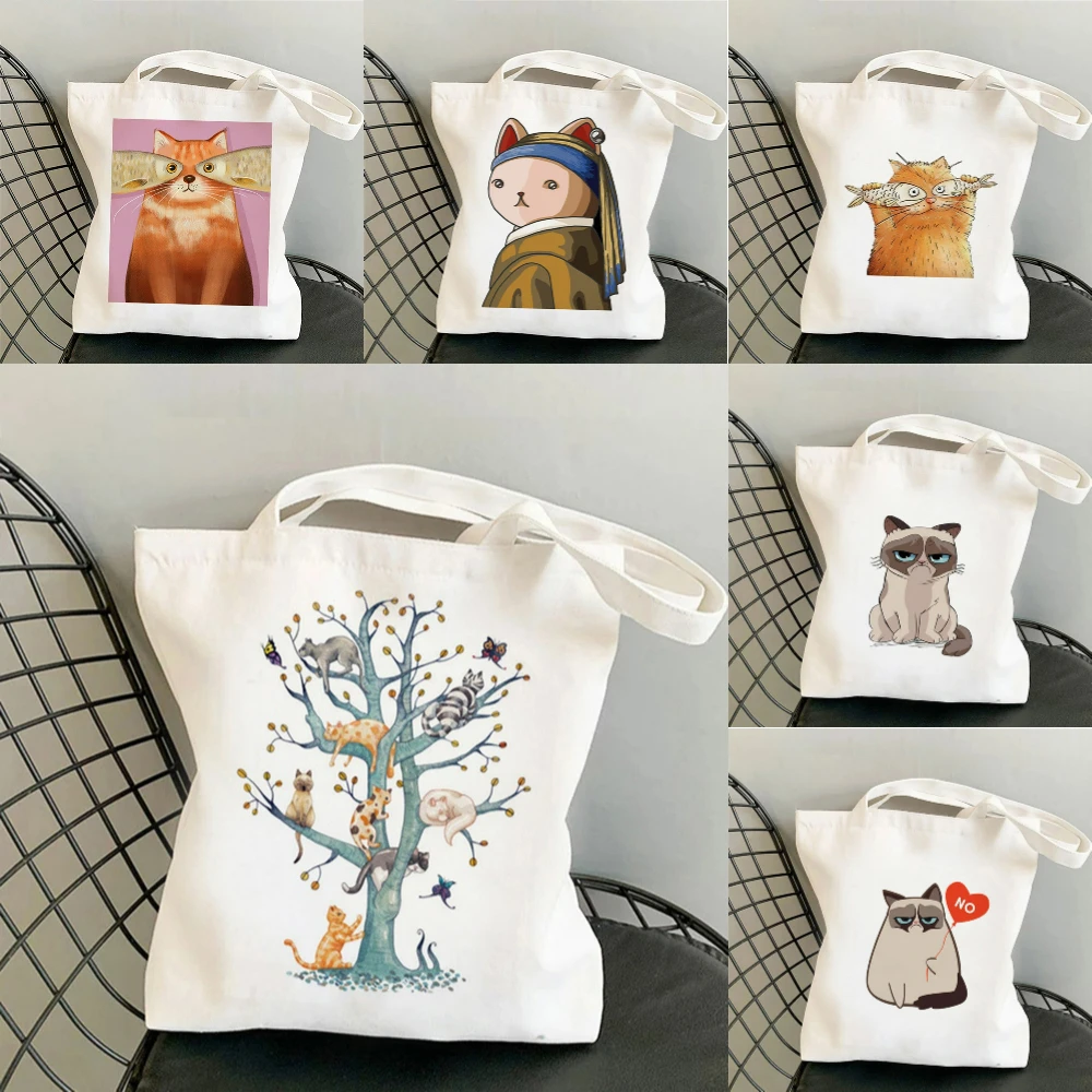 

Whimsical Cat Tree Personification Tote Bag Playful Lightweight Shoulder Bag for Shopping Beach Work or School All Saints' Day