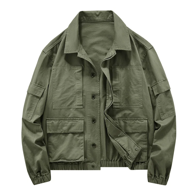 

Новые модные мужские хлопковые куртки-карго с несколькими карманами в стиле милитари, пальто для инструментов, качественные мужские весенние свободные повседневные куртки, большой размер 5XL