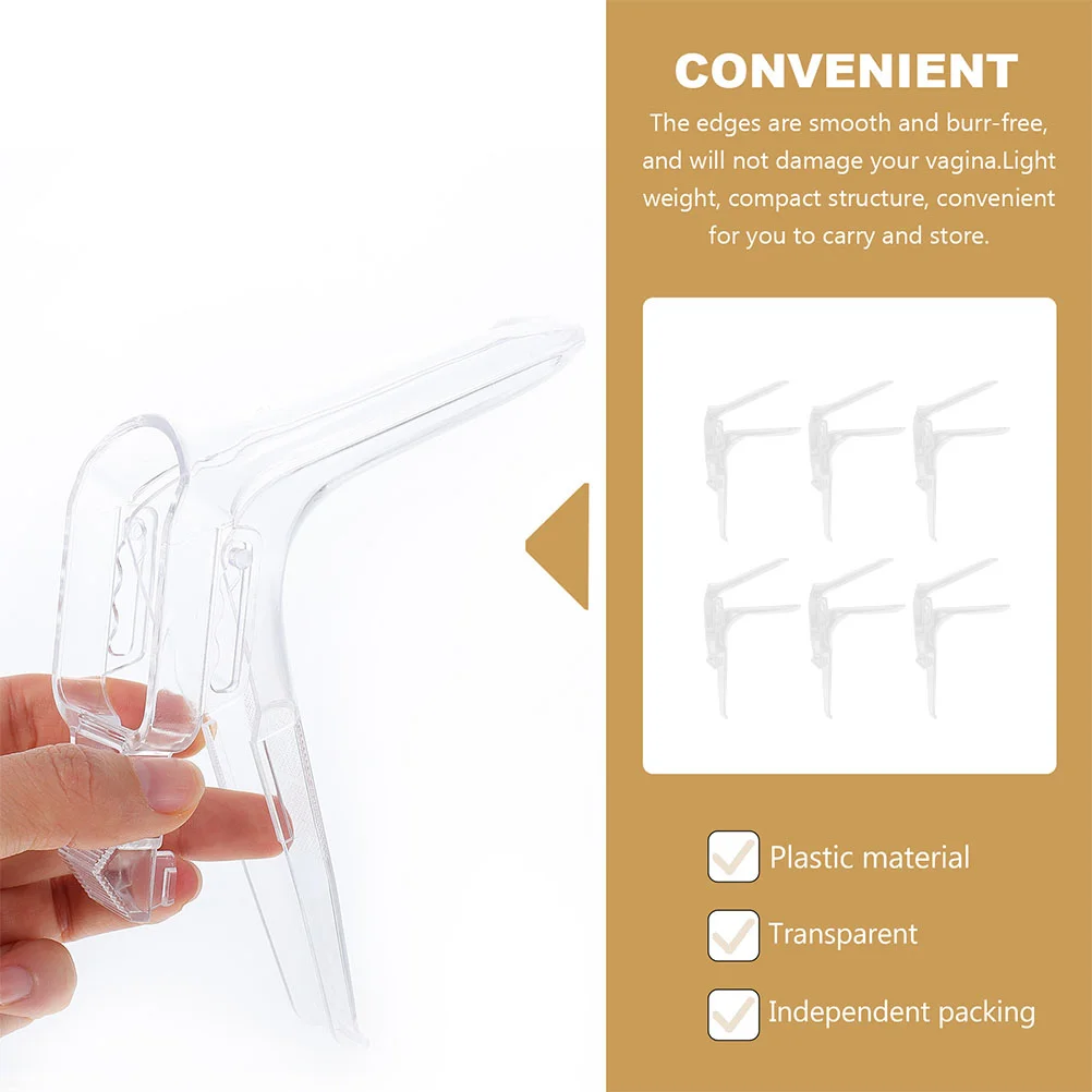 6Pcs Professional Woman Speculum Disposable Transparent Plastic Tools for Gynecological Use