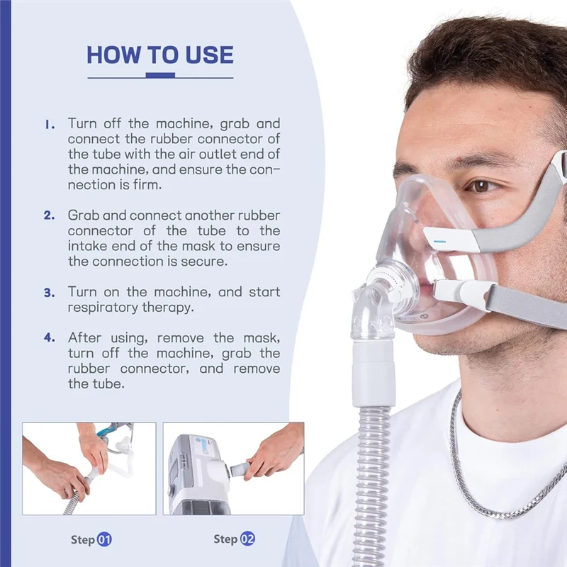 

AB33-6-футовая универсальная трубка CPAP — с большинством машин и масок, шланг CPAP 19 мм — разъемы 22 мм, без запаха, 2 шт.