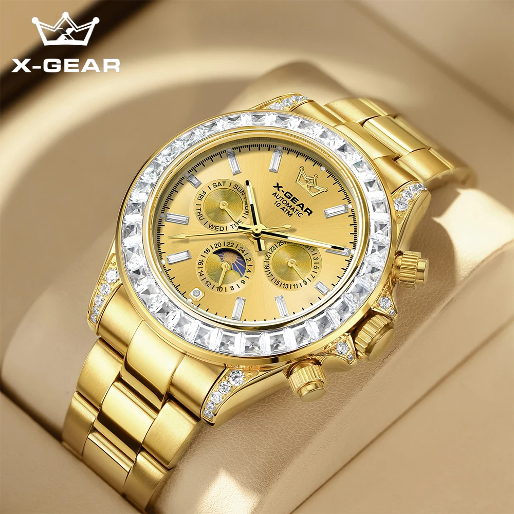 

Men's Automatic Mechanical Wristwatch with Six-Hand Mechanical Movement Luminous Waterproof Stainless Steel Strap Watches