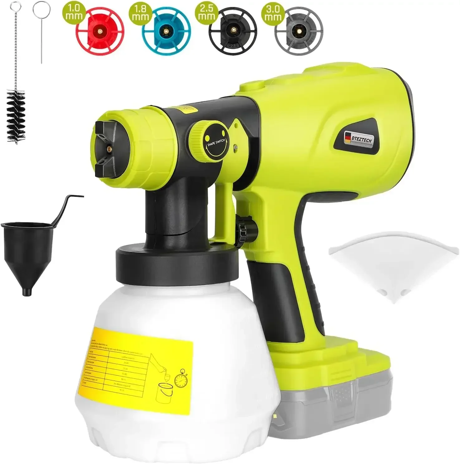 

18V Cordless Paint Sprayer with Brushless Motor, 4 Copper Nozzles for Home DIY Projects