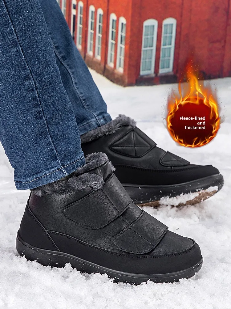 

Нескользящие зимние ботинки Thiened Fce на подкладке. Удобные мужские зимние ботинки Dad oes для людей среднего возраста и ли.