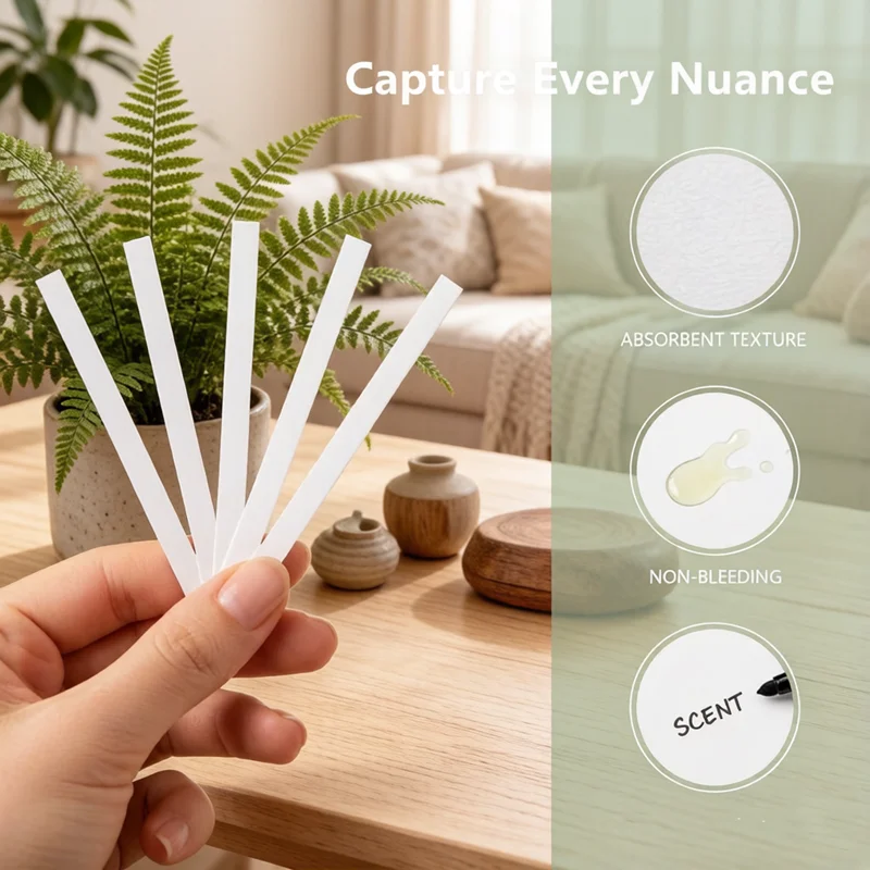 

100Pcs Essential Oil Scent Test Strips Portable Perfume Tester Paper Aromatherapy Fragrance Testing Strips Perfume Sampling Kit