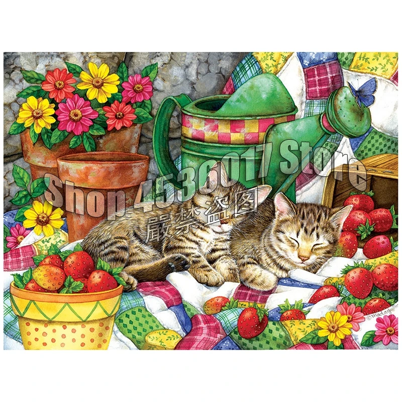 

Strawberry Sweethearts Cas Full 5d Diy Diamond Painting Jewelry Cross Stitch Complete Kits Mosaic Embroidery Home Decoration Art