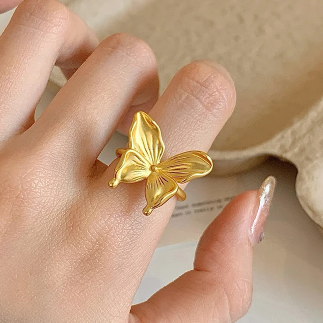 

Silver Plating Three-dimensional Butterfly Opening Rings for Women Cute Insect Fashion Jewelry Minimalist Accessories