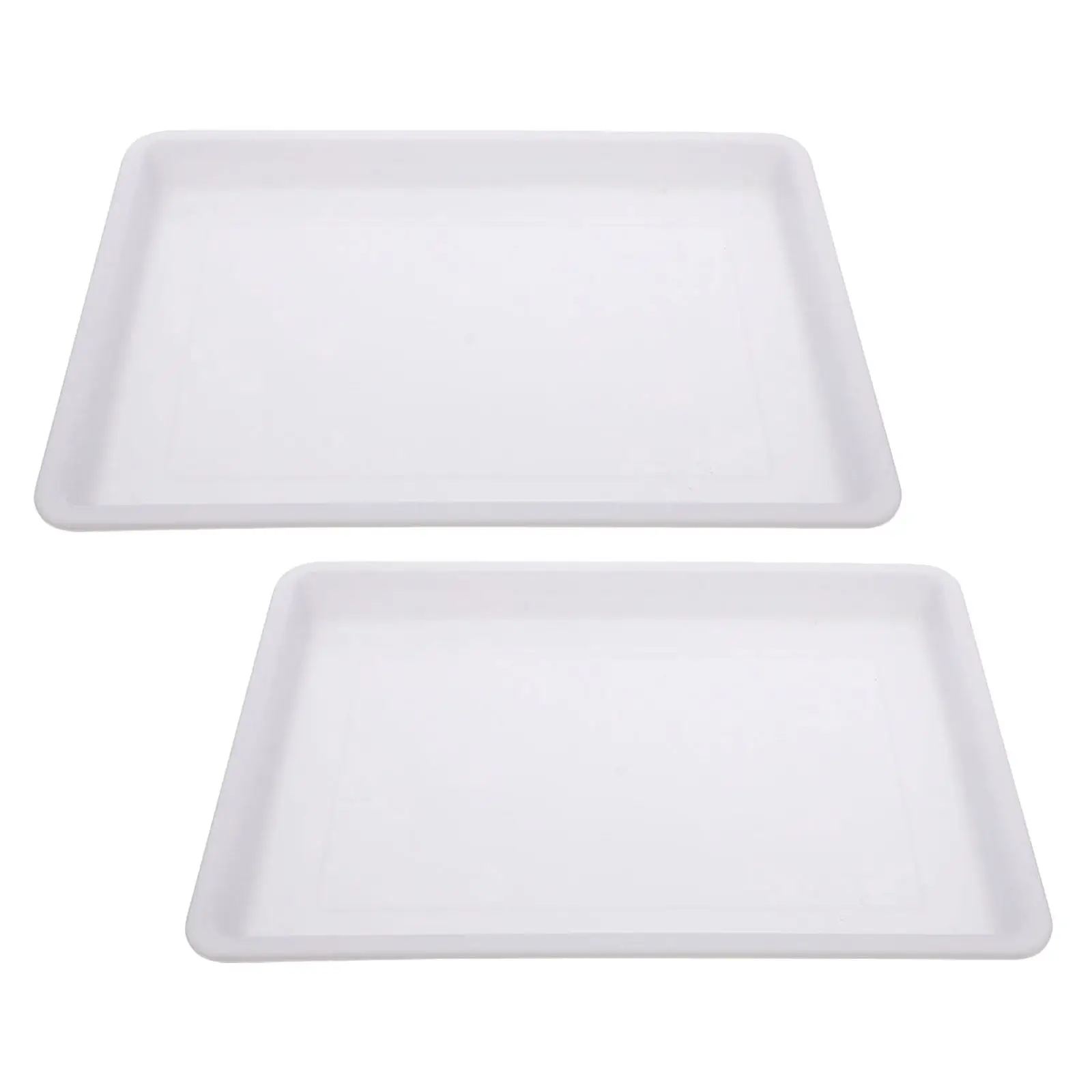 2Pcs Rectangular Water Marbling Palette Thick Plastic Paint Tray Anti Slip Artist Mixing Tool for Acrylic Gouache Watercolor