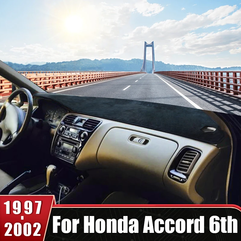 For Honda Accord 6th 1997 1998 1999 2000 2001 2002 Car Dashboard Avoid Light Pad Instrument Desk Cover Mat Non-Slip Pad DashMat