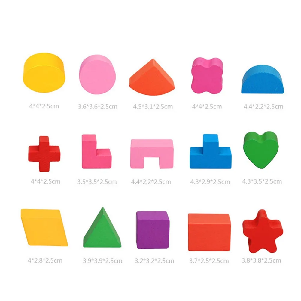 

Shape Matching Trailer Wood Toy Educational Building Blocks Child Graphic Colorful Wooden Cubes Train Coordination