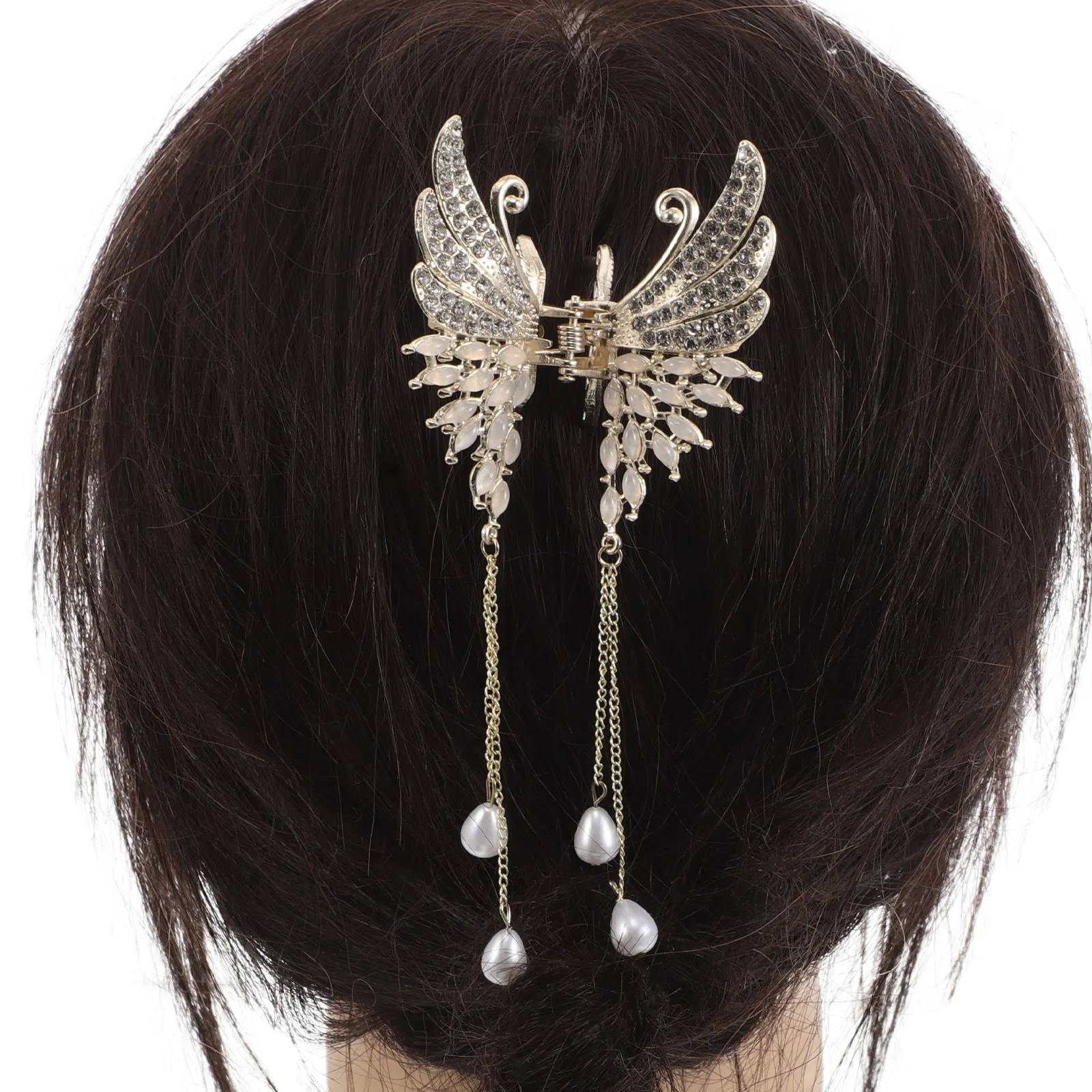 3Pcs Tassel Pendant Hair Claw Clips Lightweight Decorative Barrettes for Occasions Hair Updo Accessories