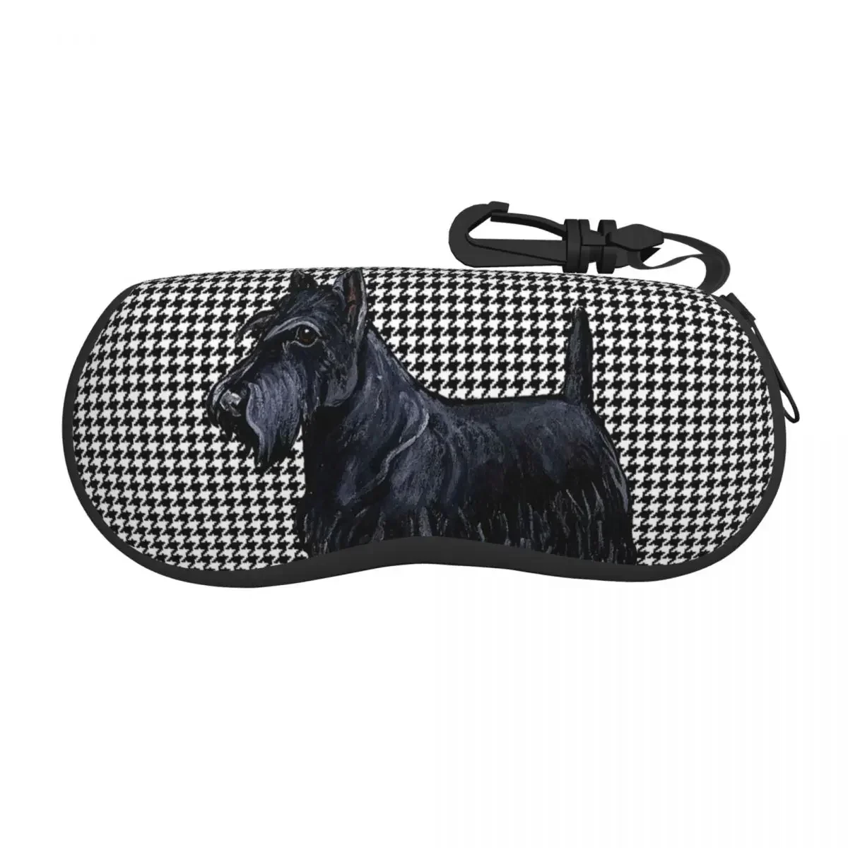 

Custom Scottish Terrier Houndstooth Shell Eyeglasses Protector Cases Cool Sunglass Case Pet Scottie Dog Glasses Pouch