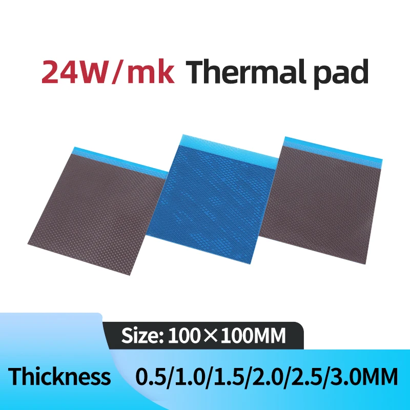 

Термопрокладка 24 Вт/MK, силиконовая прокладка с рассеиванием тепла, процессор/графический процессор, видеокарта, водяное охлаждение, термопрокладка, охлаждающая подкладка для радиатора