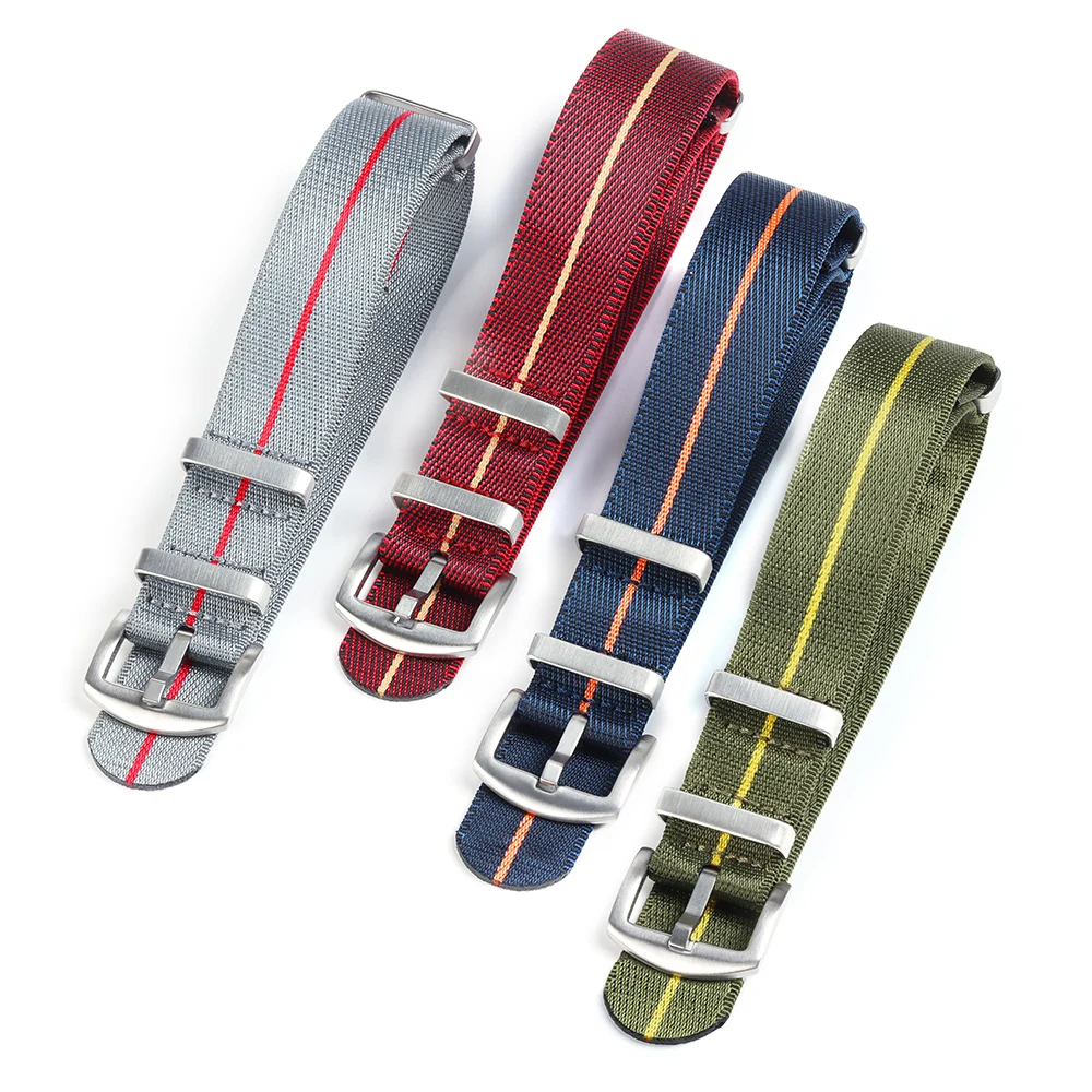 عالية الجودة حزام ساعة نيلون 18/20/22 مللي متر عالية الكثافة الأخضر الفرقة العسكرية عادية حزام الساعات الجيش الرياضة سوار استبدال حزام
