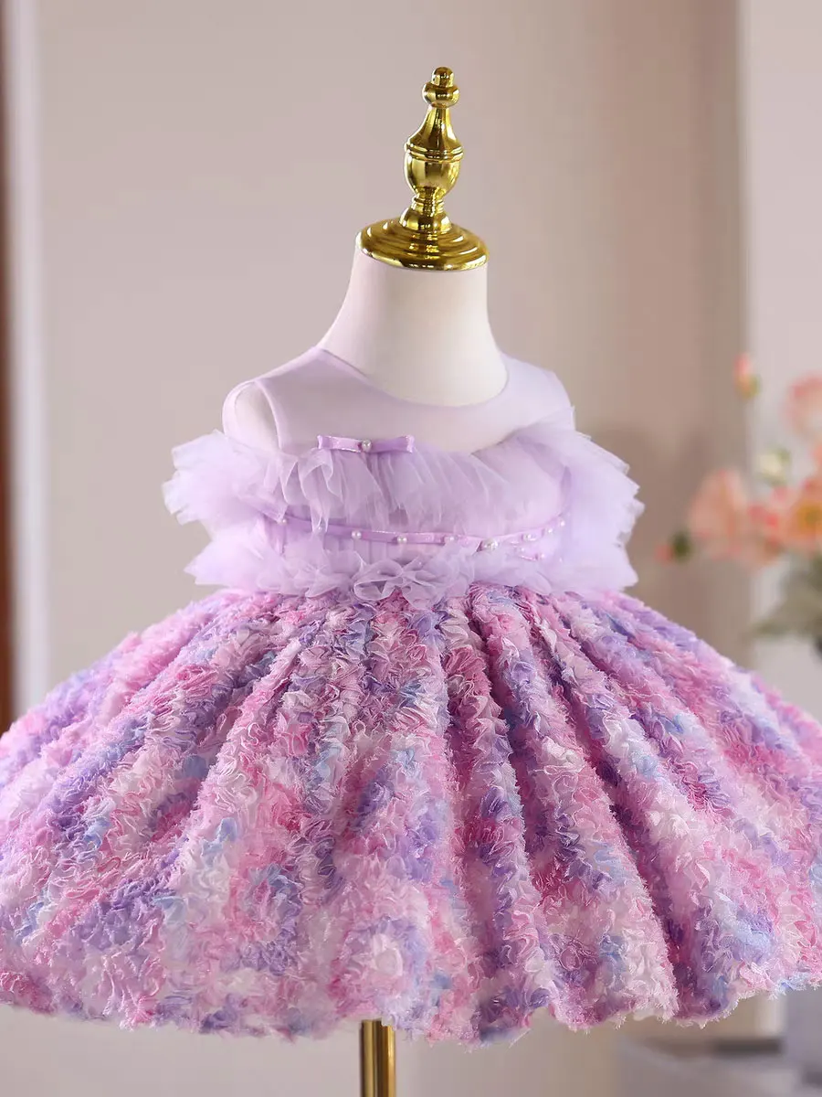 ジルウィッシュ J515 ライラックフラワーガールドレス オフショルダー 膝丈 プリンセス ウェディング 1歳の誕生日パーティー ページェント フェスティバルガウン