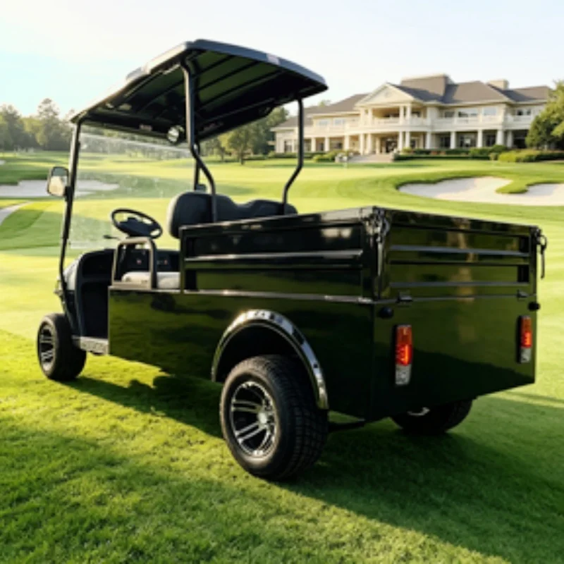 Patrol Utility Vehicles Tool Carts Small Transport Vehicles Cargo Electric Golf Cart With Rear Cargo Box 12-Inch Off-Road Tires