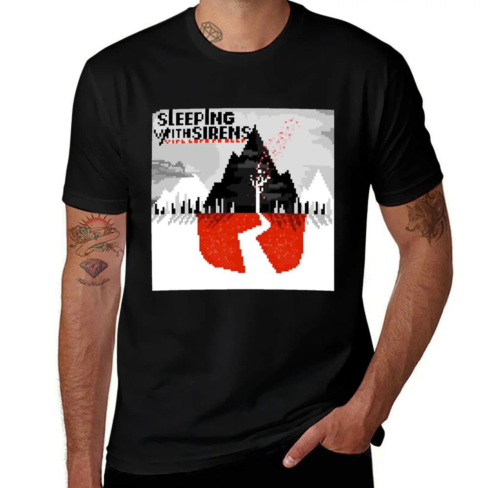 Day Gift Sleeping With Sirens Christmas Holiday T-Shirt Art Pattern Printed Casual Top