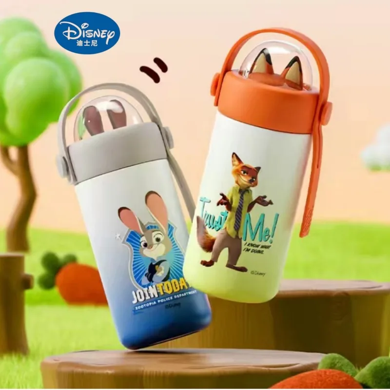 Disney Zootopia Judy Hopps Nick Wide Cute 3D Doll Stainless Steel Liner Insulated Warm and Cold Portable Handle Thermos Cup Gift