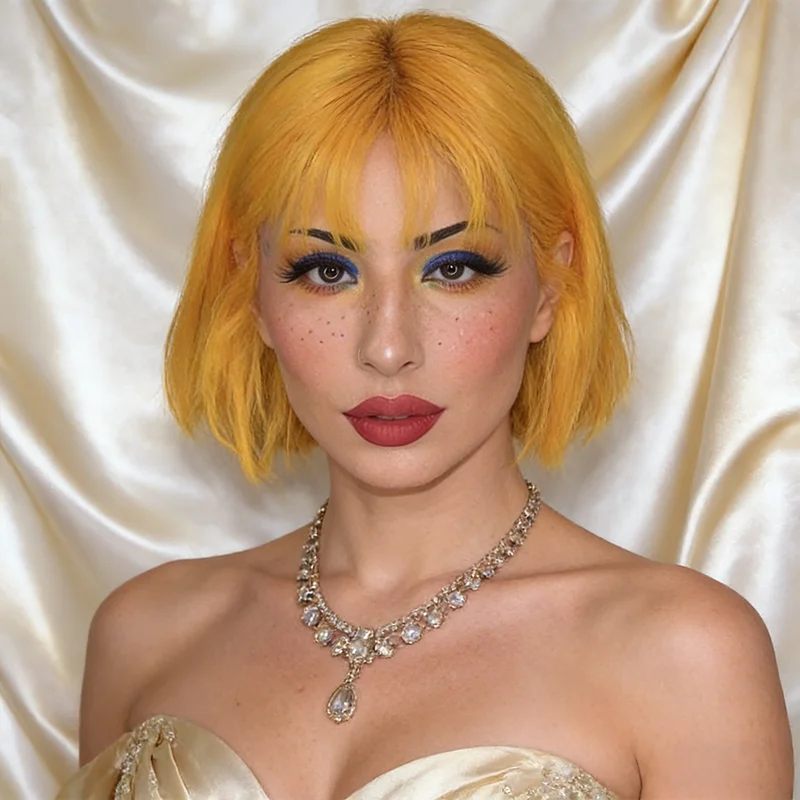 

1 элегантный и модный женский парик из высокотемпературного синтетического волокна с сетчатой основой и розовым оттенком, с регулируемой посадкой и удобным дизайном.