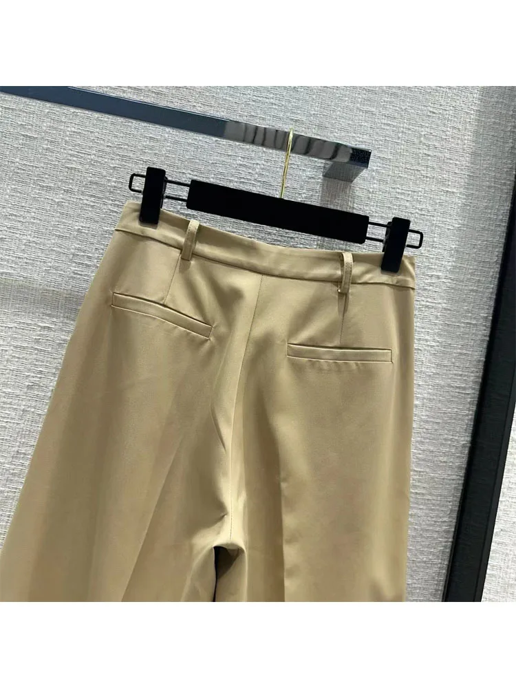 Frauen hosen falten Frauen für Hosen mit geradem Bein Hosen mit hoher Taille lässige weibliche Anzug hosen hose