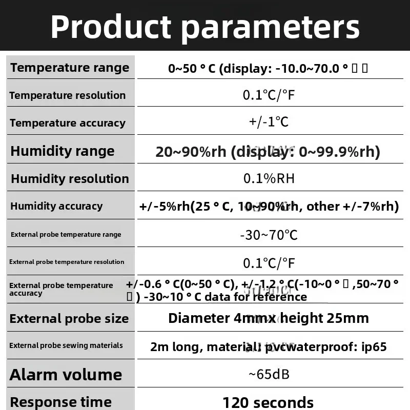 NEW AZ87792 Temperature and Humidity Meter, Alarm, with High Temperature Probe Temperature and Humidity Detector