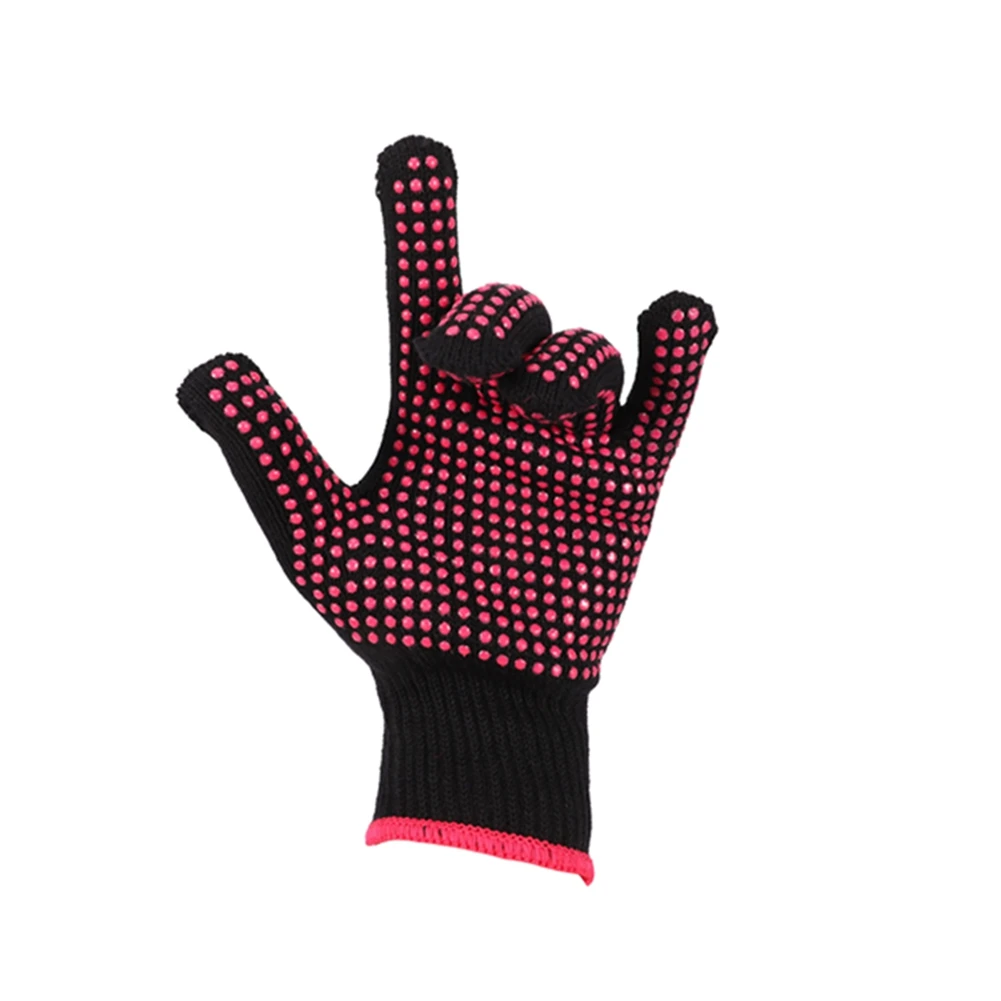 

2X Double-Sided Hair Straightener Curling Tong Hairdressing Heat Resistant Finger Gloves