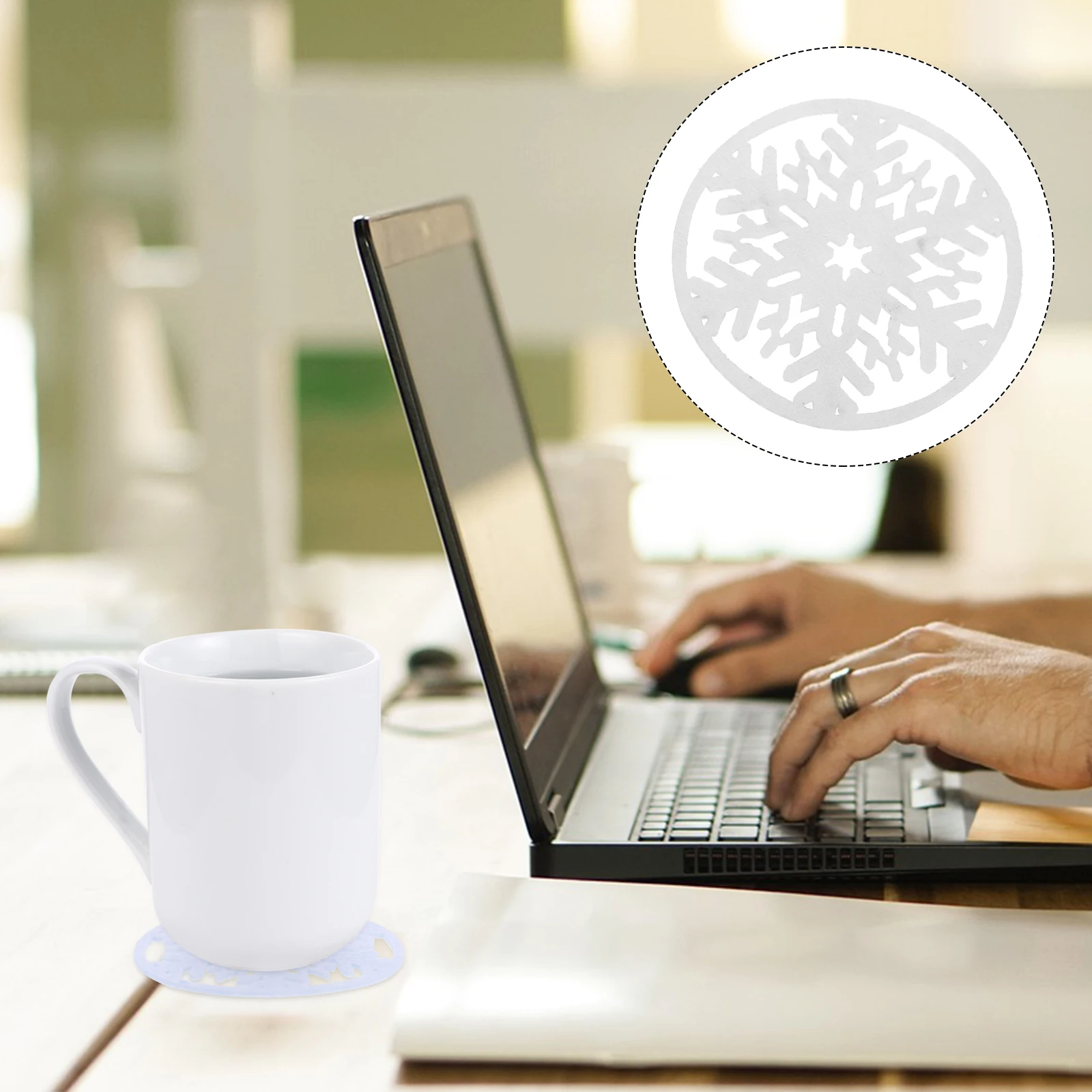 

6 шт., рождественские фетровые подставки, круглые коврики для чашек, Нескользящие теплоизоляционные подставки для чашек, рождественское украшение стола, идея праздничного подарка