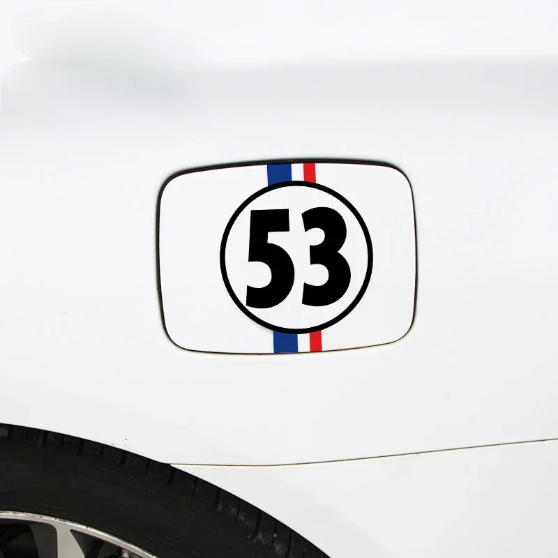 Herbie The Love Bug 53 calcomanías de vinilo para motocicleta, accesorios de decoración, cubierta impermeable, arañazos, PVC,14cm * 11,4 cm